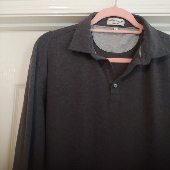 Johnnie-O Crown Fleece 1/4 Button Pullover Gray Outdoor Golf Soft XL - Picture 2 of 12